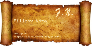 Filipov Nóra névjegykártya